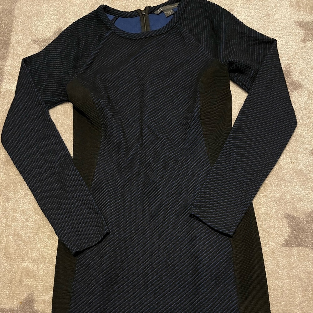 Armani Exchange black/blue bodycon dress